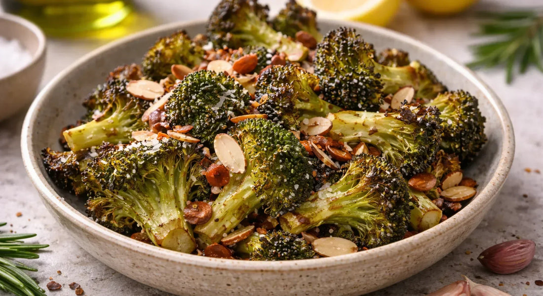 🥦 Brócoli al horno con almendras y AOVE