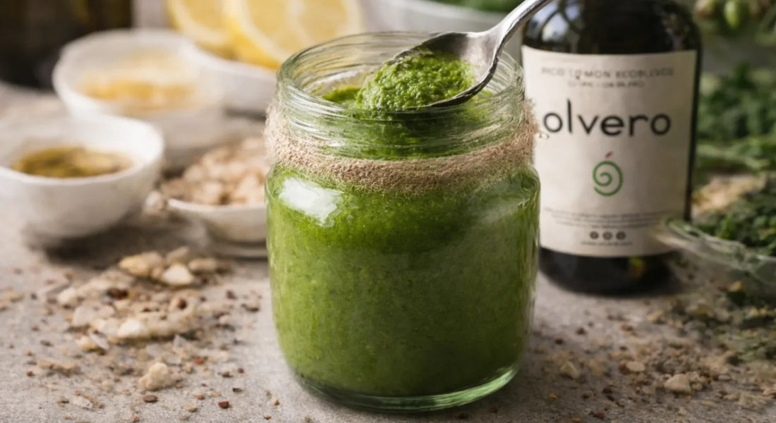 🌿 Pesto de espinacas con AOVE